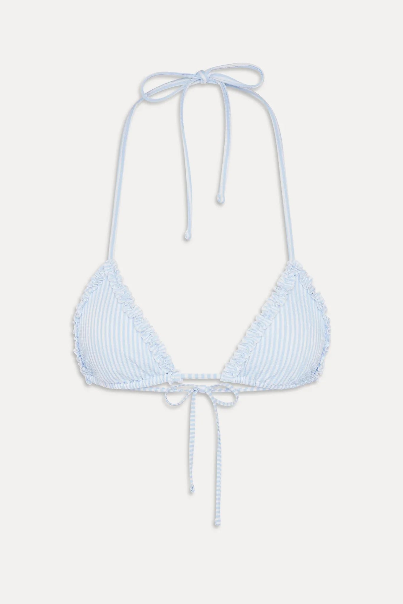 Nick Ruffle Triangle Bikini Top - Saltwater Stripe
