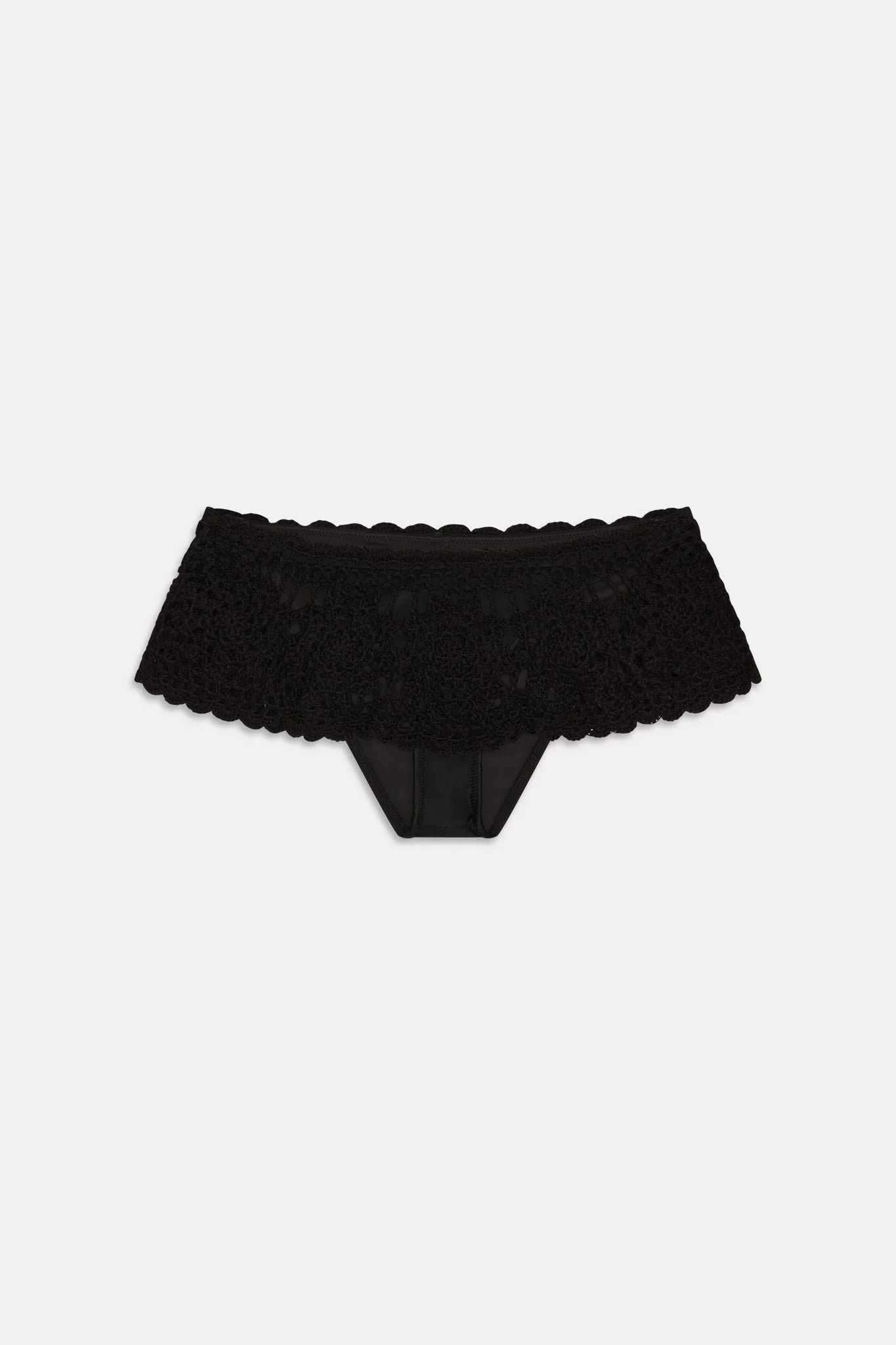 Shelly Crochet Shine Swim Skirt - Black