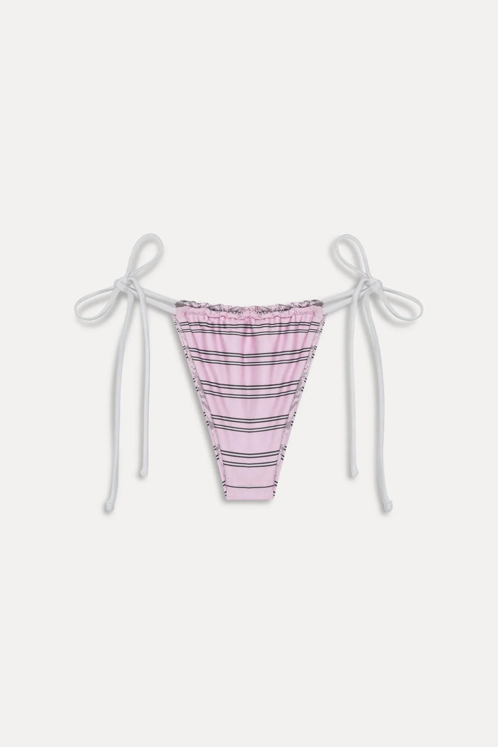 Tia Reversible Satin Bikini Bottom - Pink Stripe