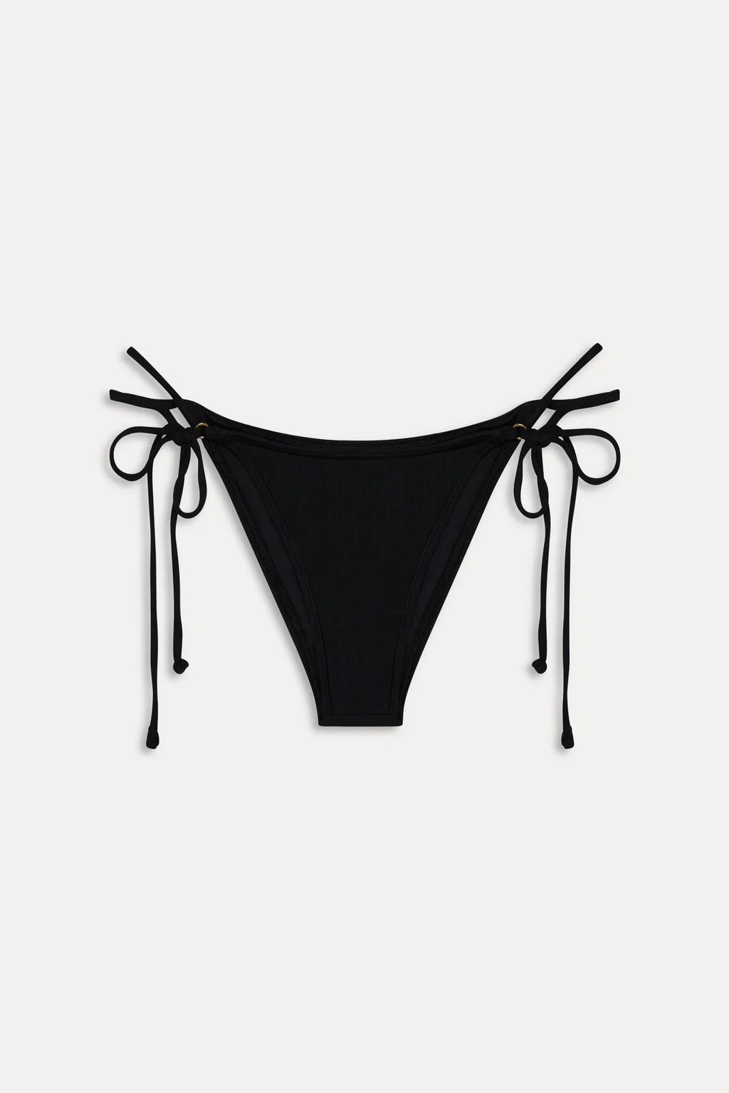 Mackenzie Cheeky Ribbed Bikini Bottom - Black