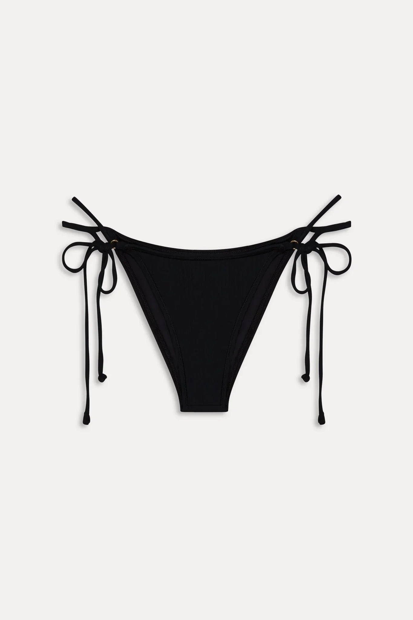 Mackenzie Cheeky Ribbed Bikini Bottom - Black
