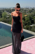 VIP Access Maxi Dress Black/White Polka Dot