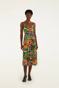 Multicolor Fish Sea Sleeveless Midi Dress