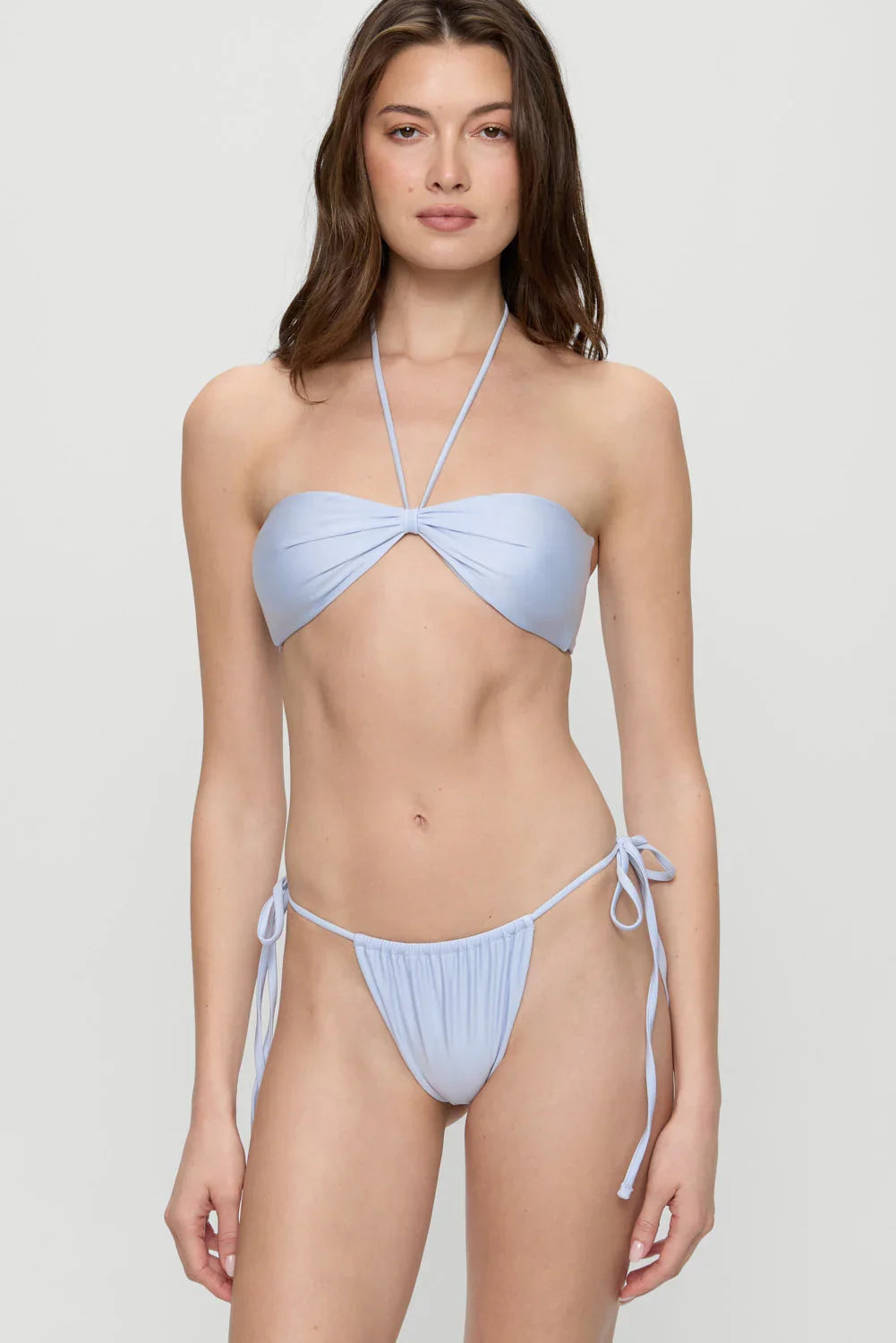 Tia Satin Skimpy Bikini Bottom - Frosting