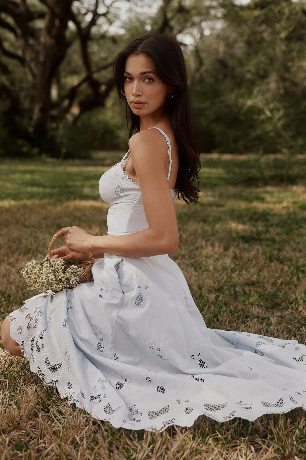 bluebell lace + cotton broderie anglais midi sundress